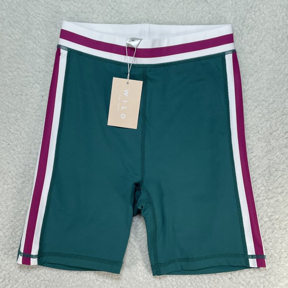 Wilo The Label Rib Green Pink 6.5” Bike Shorts Women’s XS NWT